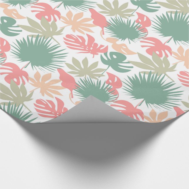 Papel De Presente Retro, tropical, folhas (Ponta)