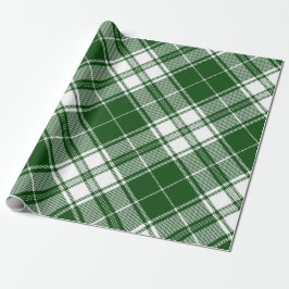 Papel De Presente Retro Verde Branco Natal Ano Novo Tartan Xadrez