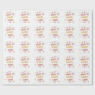 Papel De Presente Retro Vibrações de Volta às Aulas Personalizado Gr