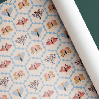 Papel De Presente Retro vintage Borboletas de proteção
