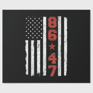 Papel De Presente Retro Vintage EUA Flag 86 47 Anti Trump