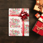 Papel De Presente Retro Vintage Red Merry Christmas Watercolor Typo<br><div class="desc">Este delicioso papel embrulho apresenta uma tipografia festiva de aquarela natalícia em vermelho e verde,  exibindo a Feliz Feliz Natal contra um fundo de marfim. Explore itens correspondentes em nossas Coleções de Natal para elevar seu decoro de Natal ou criar um conjunto de presentes perfeito e coordenado!</div>