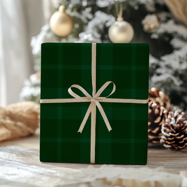 Papel De Presente Retro Xadrez Verde Natal Caprichoso  (Criador carregado)