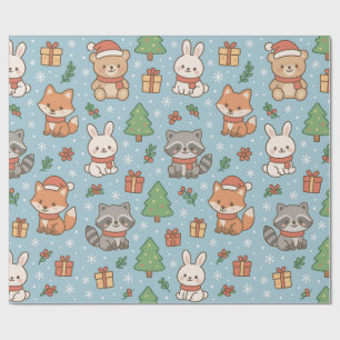 Papel De Presente Réveillon do Ano Novo na floresta