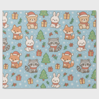 Papel De Presente Réveillon do Ano Novo na floresta