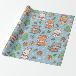 Papel De Presente Réveillon do Ano Novo na floresta