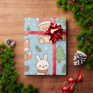 Papel De Presente Réveillon do Ano Novo na floresta