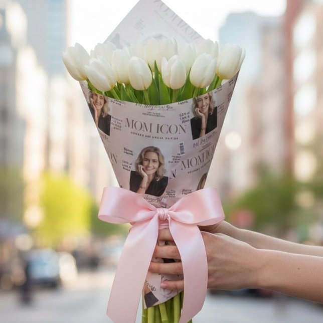 Papel De Presente Revista de Luxo Personalizada para Mãe na Capa com (Criador carregado)