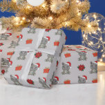 Papel De Presente Rhino Christmas Winter Animal Rhinos Holidin Wrap<br><div class="desc">O rinoceronte no Natal com luzes de fada. Animais engraçados com presentes e neve nas férias. Uma doce saudação de Natal. Rinocerontes são animais bonitos e perfeitos para o Natal.</div>