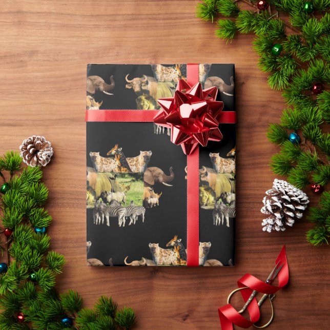 Papel De Presente Rhino, mãe e vitelo, papel de enrolar (Presente de Natal)