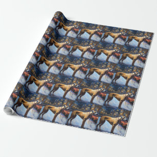 Papel De Presente Rhodesian Ridgeback Temporada Festiva de Natal