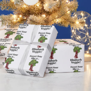 Papel De Presente Rhubarb Veggie Comida Engraçado Aniversário