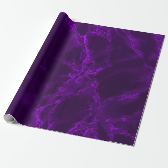 Papel De Presente Rich Purple Marble Textura (Desenrolado)