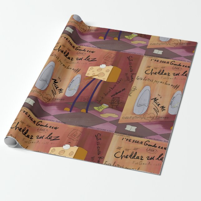 Papel De Presente Rick London Funny Cheese Bathroom Comic (Desenrolado)