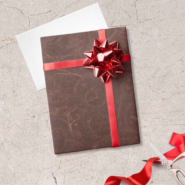 Papel De Presente Rico Brown Swirl Faux Leather (Criador carregado)