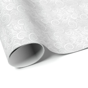 Papel De Presente Rico De Natal Branco De Casamento De Silver