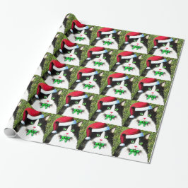 Papel De Presente Rico de Natal Tuxedo Cat Wraping Paper