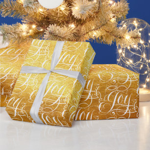 Papel De Presente Rico Joy Gold Foil Lettering Caligrafia