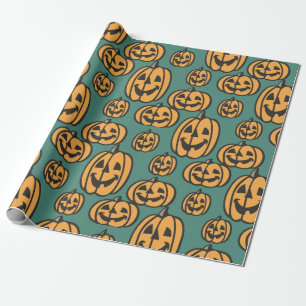 Papel De Presente Rindo de Jack O Lanterna Halloween