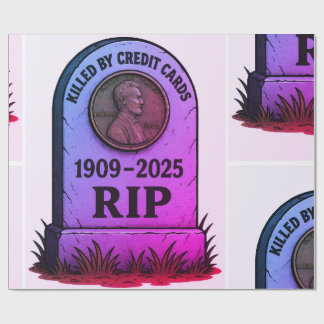 Papel De Presente RIP Lincoln Penny – Inflation Tombstone Design