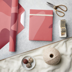 Papel De Presente Ripais Vermelhos Cor-de-Rosa