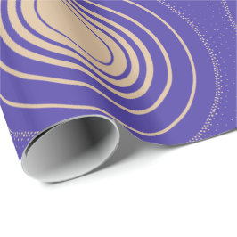 Papel De Presente Ripple, Anéis, Círculos Concentrados, Dourado, Rox