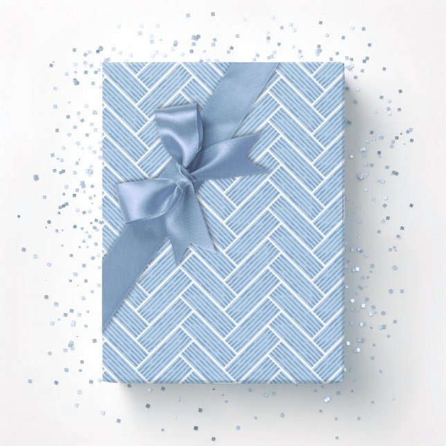 Papel De Presente Ripple Herringbone em Ardósia (Criador carregado)
