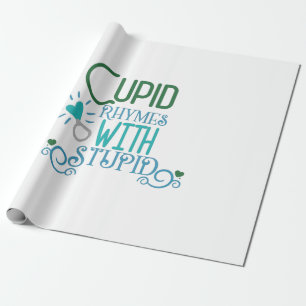 Papel De Presente Ritmo Cupido De Presente Do casal Com Estúpido