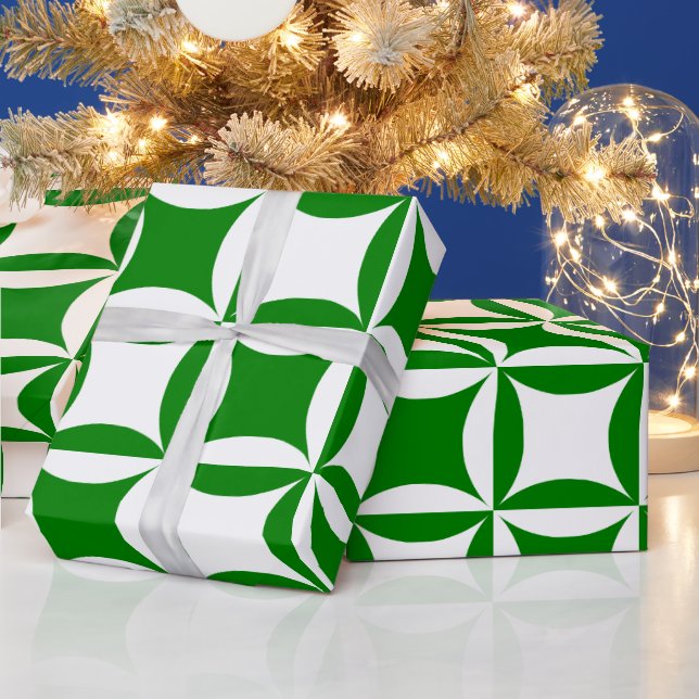 Papel De Presente Robbing Peter to Pay Green Patterno (Feriados)