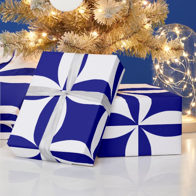 Papel De Presente Robbing Peter to Pay Paul Blue Pattern (Feriados)