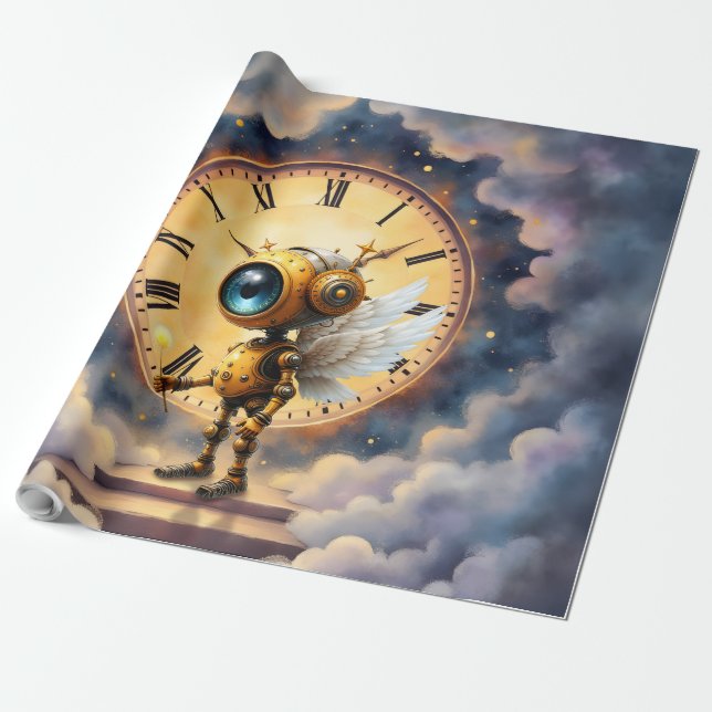 Papel De Presente Robby the Winged Timekeeper – Wings of Time Series (Desenrolado)