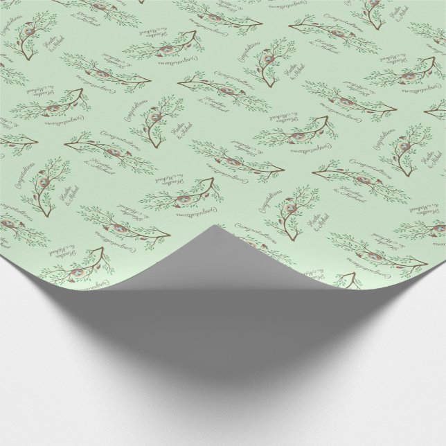 Papel De Presente Robin Birds Nest Ovos Chá de fraldas Primavera (Ponta)