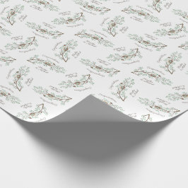 Papel De Presente Robin Birds Nest Ovos Chá de fraldas Primavera