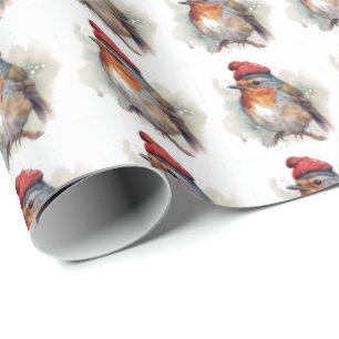 Papel de Presente Robin Festivo Estilo Chalé Inglê