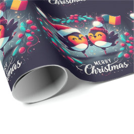 Papel De Presente Robins papais noeis com pavilhão romeno
