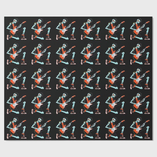 Papel De Presente Robô Guitarista (Aberto)