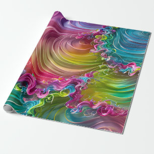 Papel De Presente Rochas, Curls, Lindas Ondas de Cores Brilhantes