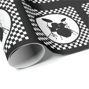 Papel De Presente Rock Drummer Músico Punk Música Drum Presente