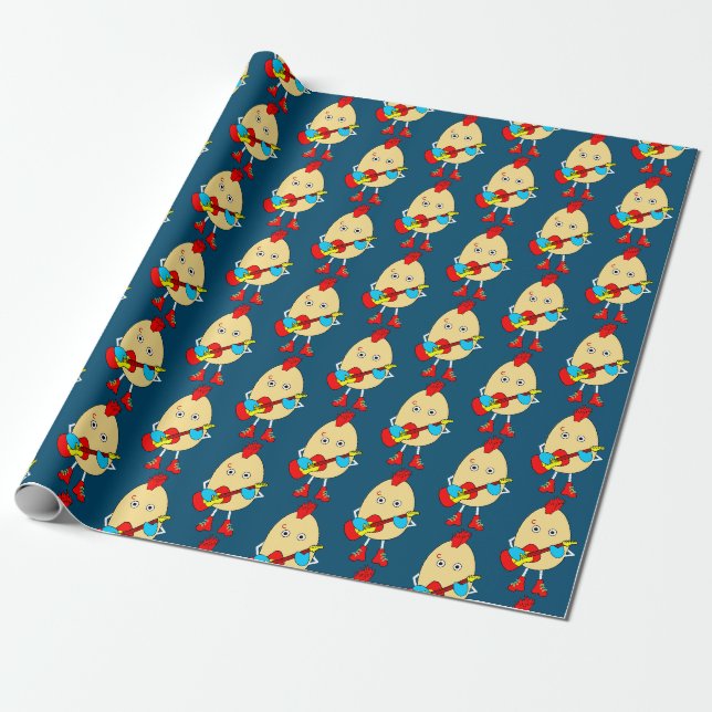 Papel De Presente Rock Musical Egghead (Desenrolado)