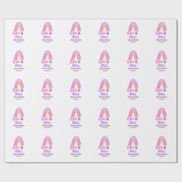 Papel De Presente Rock & roll wedding add couple name retro rainbow 