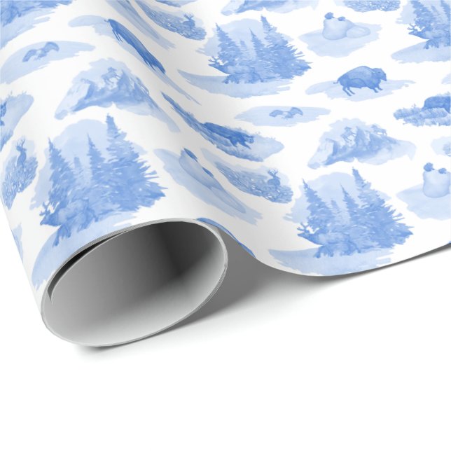 Papel De Presente Rocky Mountain Animal Toile (Ponta do rolo)
