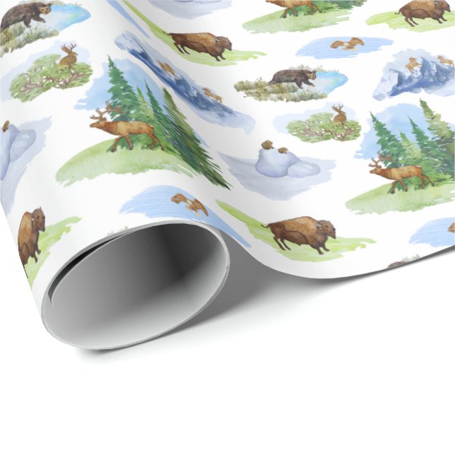 Papel De Presente Rocky Mountain Animal Toile (Original) (Ponta do rolo)