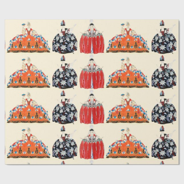 PAPEL DE PRESENTE ROCOCO LADIS ART DECO FASHION COSTUME DESIGN (Aberto)