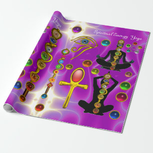 Papel De Presente ROD ASCLEPIUS,7 CHAKRAS YOGA LOTUS POSE,Horus Olho