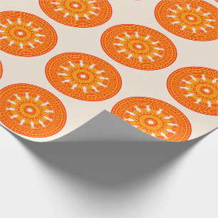Papel De Presente Roda Vermelha de Dharma (Arte Budista)