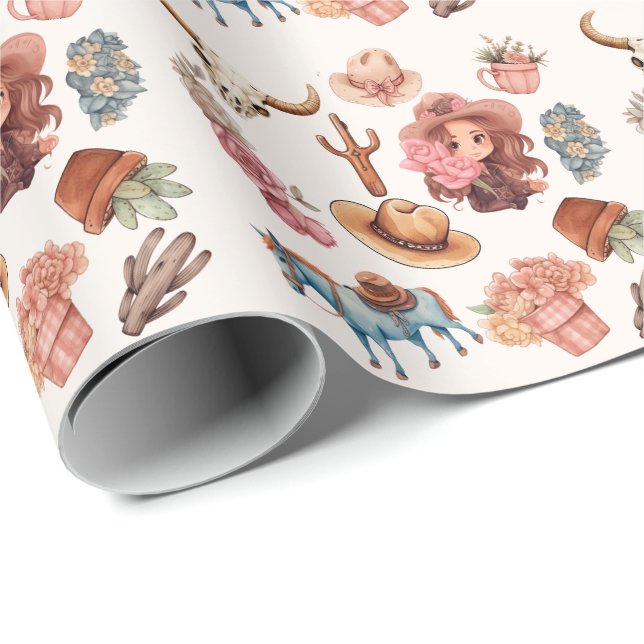 Papel De Presente Rodeo Aniversário do Partido Wildwest Ocidental (Ponta do rolo)