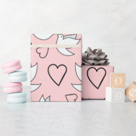 Papel De Presente Rolas de Noiva para Chuveiro de Noiva Rosa Seamles