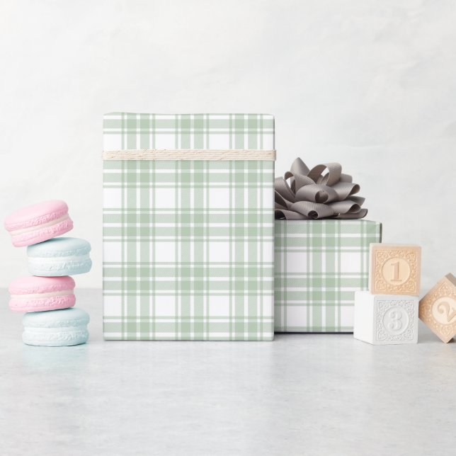 Papel De Presente Rolha de Padrão de Encapsulamento de Sage Claro (Chá de bebê)