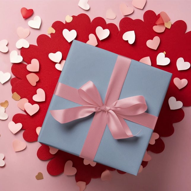 Papel De Presente Roll de Papel Azul de Embraiamento Dusty Periwinkl (Criador carregado)