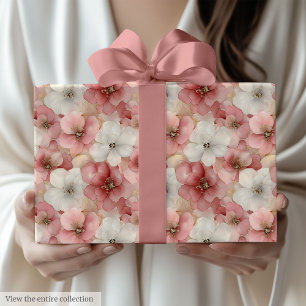 Papel De Presente Rolo de embrulho de aniversário rosa e dourado aér